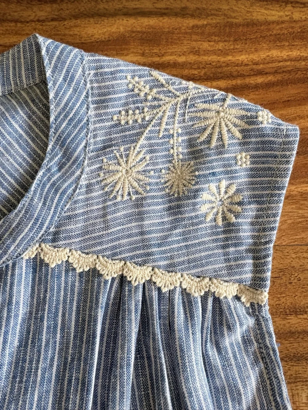 NEW Louise Misha Women’s Sleeveless Duna Blouse Blue Linen Stripes 36 Small S - Picture 8 of 16